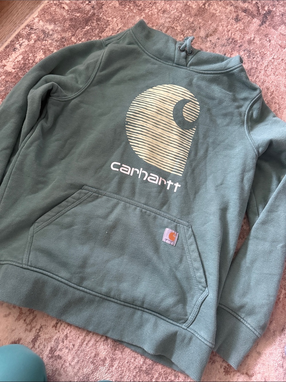 Carhartt Green Pullover with Cream Logo